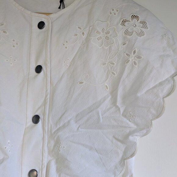 AUTH COACH Short Broderie Anglaise Dress White Size 2 NWT - Picture 6 of 16